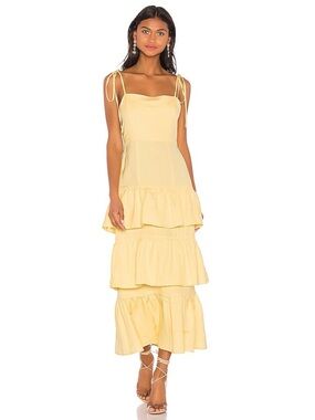 Capulet Quinn Tiered Dress in Lemon Yellow